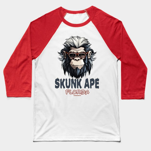 Florida Skunk Ape Baseball T-Shirt by Dead Is Not The End